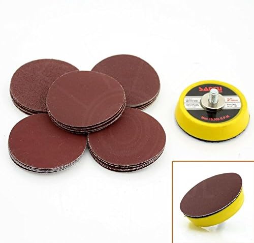 Sanders &amp; Accessories 125x 2" Sanding Disc Sandpaper Hook Loop Backed Polishing 80-400# W/ Backer Pad