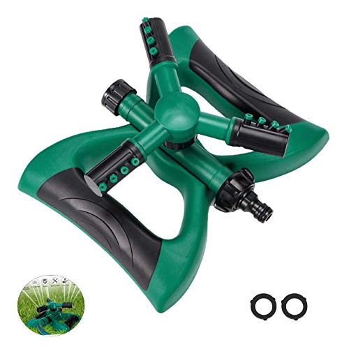 Durable Lawn Sprinkler, Water Sprinklers for Lawn, Garden, Yard, Flower Grass Plant Park, 360 Degree Rotating Sprinkler Irrigation System, Adjustable Spray Angle and Distance -Up to 3600 sq.ft.