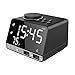 Srocker Digital Alarm Clock with Wireless Bluetooth Speaker, Dual Port USB Charger, FM Radio, Thermometer, LED Dimmer Display for Heavy Sleepers, Bedrooms, Kitchen, Table, Backup Battery (CR2030)