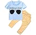 Baby Boys Short Sleeve Sunglasses Print T-Shirt and Elastic Pants Outfit (120(3-4Y))