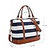 CAMTOP Women Ladies Weekender Travel Bag Canvas Overnight Carry-on Duffel Luggage Tote Bag (Big Stripe - Blue)