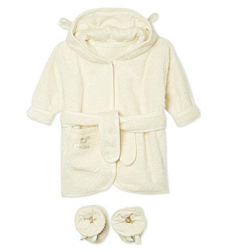 Pure Love Baby Bathrobe & Slippers Gift Set - Natural Organic & Pure Cotton
