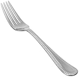 AmazonBasics Stainless Steel Kitchen Dinner Forks with Pearled Edge, Set of 12