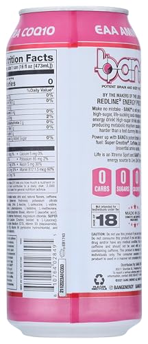 BANG, ENERGY DRINK DELISH STRAWBERRY KISS, 16 FL OZ
