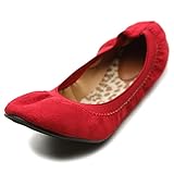 Ollio Women's Ballet Shoe Cute Comfort Faux Suede Multi Color Flat
