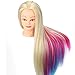 Mannequin Head, TopDirect 29 Inch Long Colorful Hair Cosmetology Mannequin Head Hair Styling Hairdressing Practice Training Doll Heads with Clamp Holder and Tools