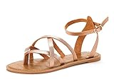 DREAM PAIRS SLIM New Women Fashion Crisscross straps Summer Gladiator Design Flat Sandals