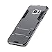 Galaxy S7 Edge Case, Pandawell™ [Heavy Duty] [Shock-Absorption] [Kickstand Feature] Hybrid Dual Layer Armor Defender Case Cover for Samsung Galaxy S7 Edge - Grey