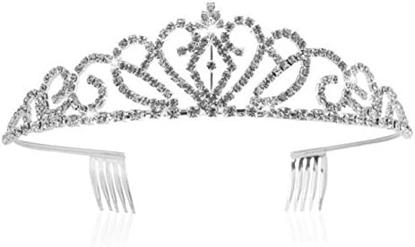LovelyBridal Prom Wedding Bridal Bridesmaid Tiara Crown Headband Heart Girls Crystal Rhinestone Jewelry hair Accessories Bride Head Ornament