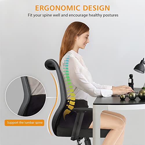 Etasker Ergonomic Office Chair Home Mesh Desk Chair With Adjustable Arms Mid Back Computer