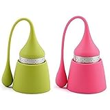 Tea Infuser, PYRUS Silicone Handle & Drip Tray Stainless Steel Strainer Loose Tea Steeper(2PACK)