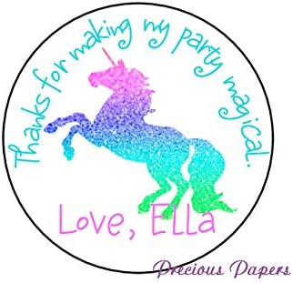 Unicorn Stickers Set of 20 - Personalized, Printed for Unicorn Party or Goody Bags
