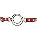 iiniim PU Leather Double Metal Ring Open Mouth Gag Couples Role Play Toy (Black Red, One Size)