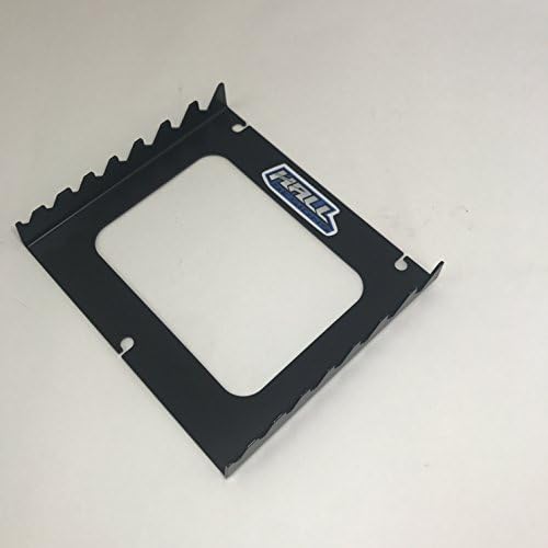 Wrench rack organizer by Hall Designs | 8 slot, for high performance box wrenches, steel, Made in USA (BLACK)