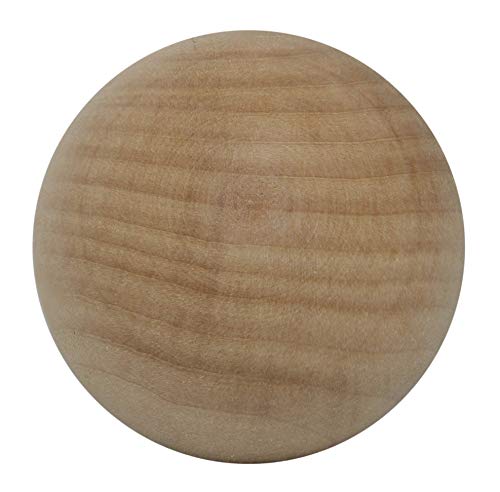 2" Wooden Round Ball, Bag of 20 Unfinished Natural Round Hardwood Balls, for Crafts and DIY Projects (Bag of 20 with Carrying Pouch)