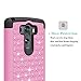 LG G3 Case, EC LG G3 Bling Case, Deluxe Studded Diamond Bling Case, Hybrid Hard Soft impact Armor Shockproof Silicone Case Cover For LG G3 (Pink)