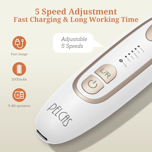 PELCAS Electric Nail Sander 45000RPM, Cordless Nail File with 5 Speed, LED Light, Manicure Pedicure Kit for Thickened, Gel, Acrylic and Natural Nails