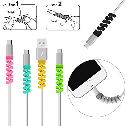 CocoRio Spiral Charger Cable Protector Data Cable Saver Charging Cord Protective for iPhone Samsung Mackbook Universal E
