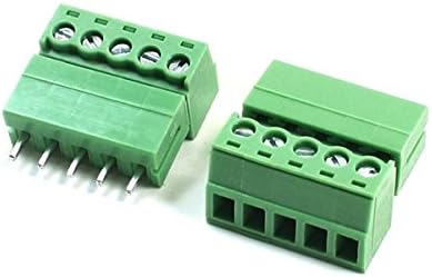 XUJJA 5pin Terminal Plug Type 300V 5.08mm Pitch Connector Screw Terminal Block XUJJA