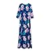 FsJoy Women's Summer Elegant Floral Slim Beach Casual Long Maxi Dress