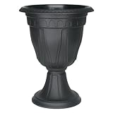 DCN Plastic 1420BK Tall Azura Urn Planter, Black