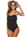MAXMODA Ruffle Swimsuit Women One Piece Bathing Suits Tummy Control Flounce Swimwear Vintage Swimsuits Monokinis
