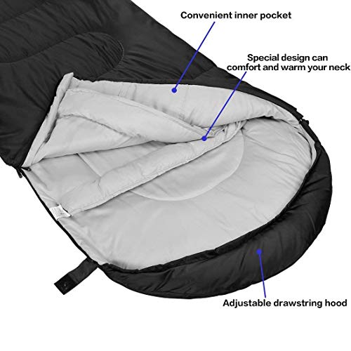 Envelope Sleeping Bag,34 Seasons Warm Cold Weather Lightweight