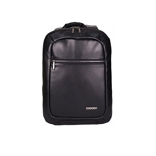 Slim, Leather Organization Backpack, Black, Holds Laptops Up to 15.6″
