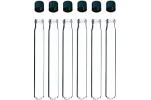 SEOH 6 Pack - 5-inch, 16x125mm Pyrex Glass Test Tubes with Screw Caps