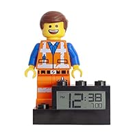 ClicTime 9003967 Kids Minifigure Light Up Alarm colour | plastic | 9.5 inches tall | LCD display | boy girl | official Lego Movie 2 Emmet Clock