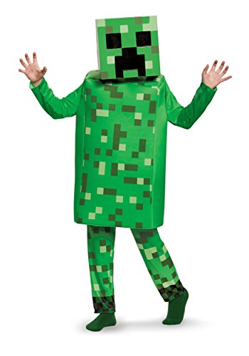 Disguise Creeper Deluxe Minecraft Costume, Green, Small (4-6)