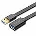 AWINNER® USB 3.0 Extension Cable A Male to A Female USB Extender Cord Black -Free Lifetime Replacement Warranty (0.5M-Flat)