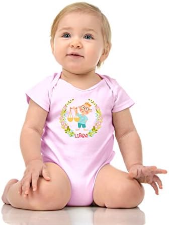 Hobbynica Libra Design - 100% Cotton - Funny Cute Baby Onesie Unisex - Very Comfortable and Soft Material - to Keep Your Baby Feel Like He Still in The Stomach (12 Months, Light Pink)