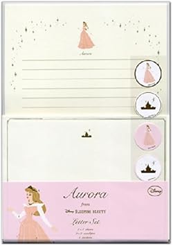 Amazon ディズニープリンセス レターセット オーロラ姫 Dms 148 便箋8枚 2柄 封筒4枚 2柄 シール4枚セット グリーティングライフ ビジネス封筒 文房具 オフィス用品