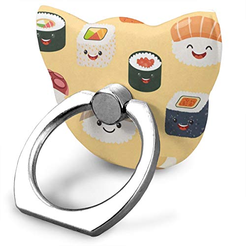 Ring Holder Funny Rolls and Sushi Cat Type Ring Cell Phone Stand Adjustable 360° Rotation Finger Grip Holder for IPad Phone X/6/6s/7/8/8 Plus/7