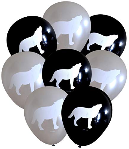 Nerdy Words Wolf Latex Balloons (16 pcs) (Black & Silver) - //coolthings.us