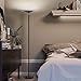 Floor Lamp, LED Torchiere Super Bright Floor Lamps, Dimmable 20W LED Floor Light with Touch Control and Wall Switch, Standing Lamp with Stepless Dimmer for Living Room and Bedroom. 90° Adjustable Top.