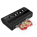 Mooka 96kPa Vacuum Sealer with Built-in Cutter, 10 Sealing Bags (FDA-Certified), 16Liter/min, FRESH UP TO 7x Longer, Dry & Moist Modes, With Up To 60 Consecutive Seals, High-Temperature Resistant