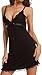 Womens Lingerie Babydoll Chemise Two Piece(2XL,Black)