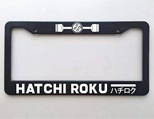 ClustersNN Bhartia Hatich Roku for Toyota Scion FRS Subaru BRZ Ae86 Trueno Boxer Engine Chrome License Plate Frame Stainless Metal Tag Holder 12" X 6"