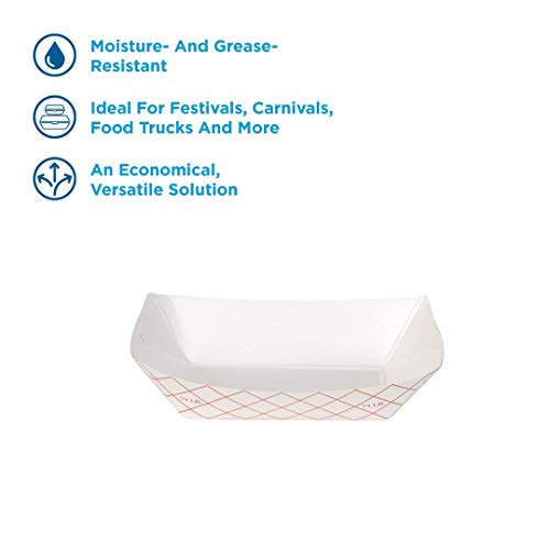 Dixie 0.25# Polycoated Paper Food Tray by GP PRO (Georgia-Pacific), Kant Leek, Red Plaid, 0.25lb, RP258, 1,000 Count (250 Trays Per Pack, 4 Packs Per Case)