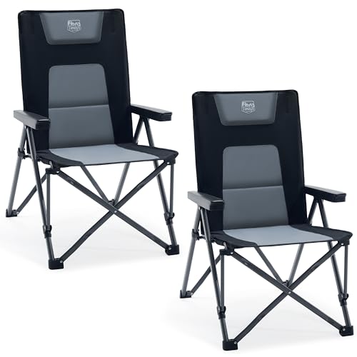 TIMBER RIDGE Campingstuhl Faltbar 260 KG Belastbar 4 Positionen verstellbar Klappstuhl Gepolstert Hohe Lehne mit Tragetasche Camping Stuhl Gartenstuhl