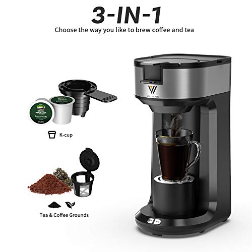 WOLF ARMOR Single Serve Coffee Maker for K Cup Pods, Coffee Grounds & Tea, 3IN1 Thermal Drip