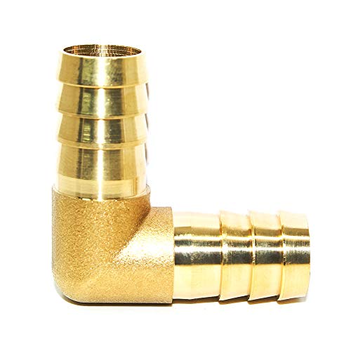 Joyway 5/8" 16mm Hose ID/Hose Barb 90 Degree L Right Angle Elbow Union Fitting Intersection/Split Brass Water/Fuel/Air