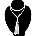 BABEYOND ART DECO 1920's Flapper Great Gatsby Inspired CROWN TASSEL Necklace of Imitation Pearls