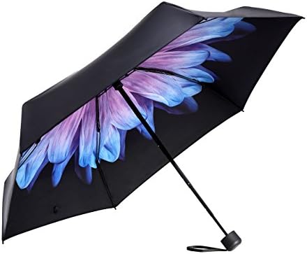 Savvy Nomad Light Mini Compact Travel Umbrella – Folding Portable Sun Outdoor Golf Umbrella with 95% UV Protection for Women Men Kids,SN2,Purple Daisy