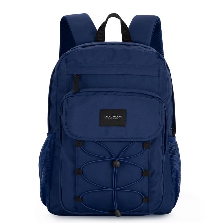 Photo 1 of Choco Mocha Navy Blue School Backpack for Teen Girls Boys Travel Backpack for Girls Middle School lightweight Large Bookbag 17 Inches