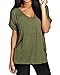 ZANZEA Women's Plus Size Plain Short Sleeve V Neck Loose Fit T Shirt Blouse Tops