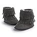 Voberry Baby Toddler Girls Boys Winter Warm Snow Boot Tassels Trimmed Boots Outdoor (0~6Month, Dark Gray)
