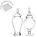 MyGift Set of 2 Large Decorative Clear Glass Apothecary Jars/Wedding Centerpieces/Candy Storage Canister